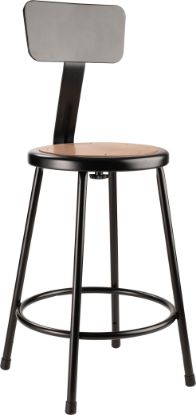 Picture of NPS® 24"Heavy Duty Steel Stool With Backrest, Black