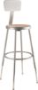 Picture of NPS® 24.5 -32.5" Height Adjustable Heavy Duty Steel Stool With Backrest, Grey