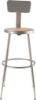 Picture of NPS® 24.5 -32.5" Height Adjustable Heavy Duty Steel Stool With Backrest, Grey