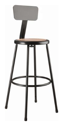 Picture of NPS® 30" Heavy Duty Steel Stool With Backrest, Black