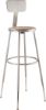Picture of NPS® 30.5 -38.5" Height Adjustable Heavy Duty Steel Stool With Backrest, Grey