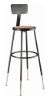 Picture of NPS® 30.5 -38.5" Height Adjustable Heavy Duty Steel Stool With Backrest, Black