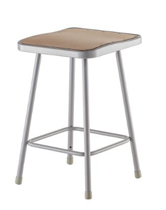 Picture of NPS® 24" Heavy Duty Square Seat Steel Stool, Grey