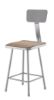 Picture of NPS® 24" Heavy Duty Square Seat Steel Stool With Backrest, Grey