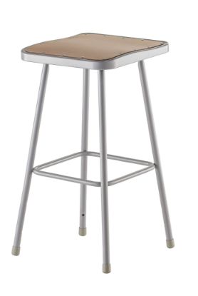 Picture of NPS® 30" Heavy Duty Square Seat Steel Stool, Grey