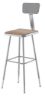 Picture of NPS® 30.75 -38.75" Height Adjustable Heavy Duty Square Seat Steel Stool With Backrest, Grey