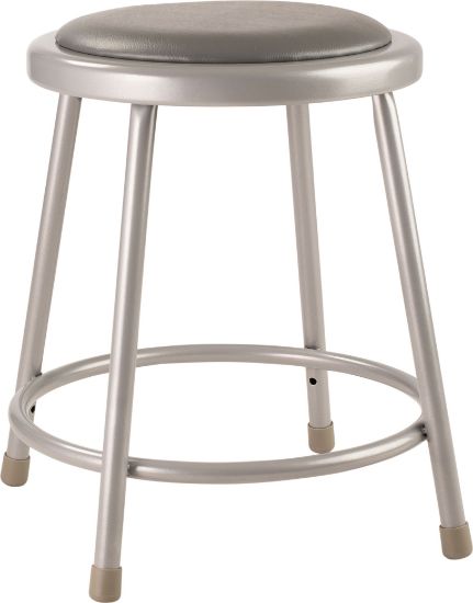 Picture of NPS® 18"Heavy Duty Vinyl Padded Steel Stool, Grey