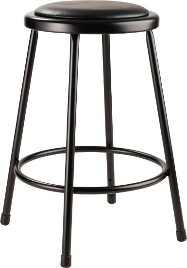 Picture of NPS® 24" Heavy Duty Vinyl Padded Steel Stool, Black