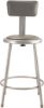 Picture of NPS® 24"Heavy Duty Vinyl Padded Steel Stool With Backrest, Grey