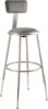 Picture of NPS® 24.5 -32.5" Height Adjustable Heavy Duty Vinyl Padded Steel Stool With Backrest, Grey