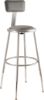 Picture of NPS® 24.5 -32.5" Height Adjustable Heavy Duty Vinyl Padded Steel Stool With Backrest, Grey