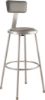 Picture of NPS® 30"Heavy Duty Vinyl Padded Steel Stool With Backrest, Grey