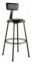Picture of NPS® 30" Heavy Duty Vinyl Padded Steel Stool With Backrest, Black