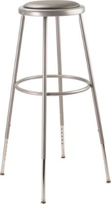 Picture of NPS® 30.5 -38.5" Height Adjustable Heavy Duty Vinyl Padded Steel Stool, Grey