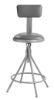 Picture of NPS® 24"-30" Height Adjustable Heavy Duty Vinyl Padded Swivel Steel Stool With Backrest, Grey