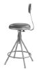 Picture of NPS® 24"-30" Height Adjustable Heavy Duty Vinyl Padded Swivel Steel Stool With Backrest, Grey