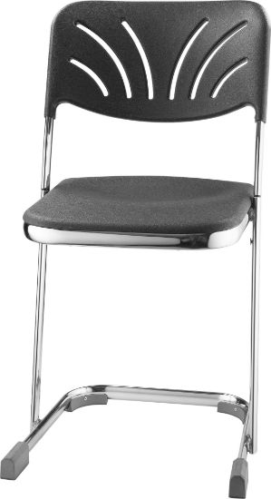 Picture of NPS® 18" Elephant Z-Stool With Backrest, Black Seat and Chrome Frame