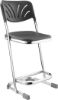 Picture of NPS® 22" Elephant Z-Stool With Backrest, Black Seat and Chrome Frame