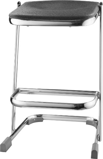 Picture of NPS® 24" Elephant Z-Stool, Black Seat and Chrome Frame