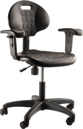 Picture of NPS® Polyurethane Task Chair with Arms, 16"-21" Height, Black