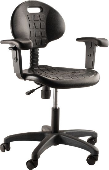 Picture of NPS® Polyurethane Task Chair with Arms, 16"-21" Height, Black