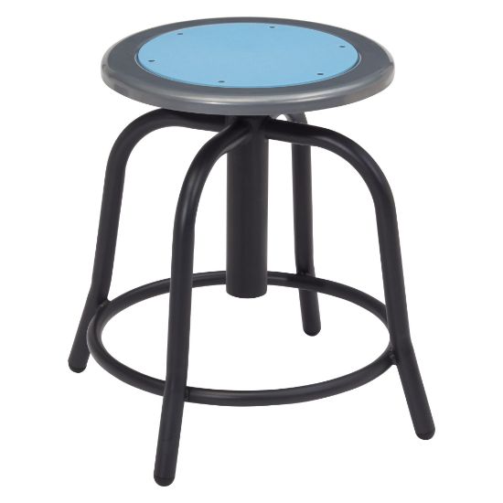 Picture of NPS® 18” - 24” Height Adjustable Swivel Stool, Blueberry Seat and Black Frame