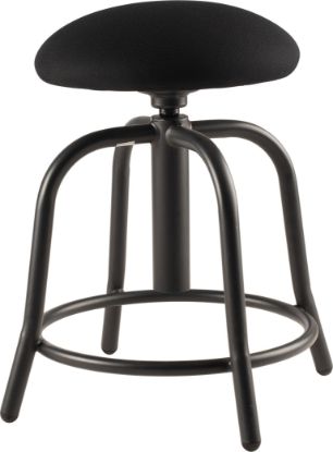 Picture of NPS® 18"-25" Height Adjustable Designer Stool, 3" Fabric Padded Black Seat, Black Frame