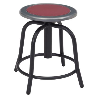 Picture of NPS® 18” - 24” Height Adjustable Swivel Stool, Burgundy Seat and Black Frame