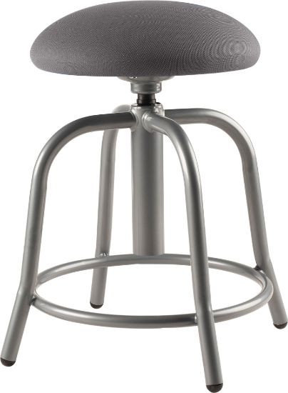 Picture of NPS® 18"-25" Height Adjustable Designer Stool, 3" Fabric Padded Charcoal Seat, Grey Frame