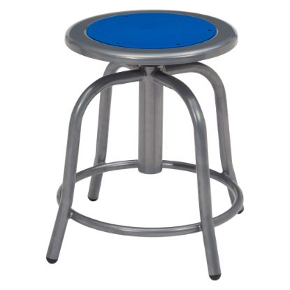 Picture of NPS® 18” - 24” Height Adjustable Swivel Stool, Persian Blue Seat and Grey Frame