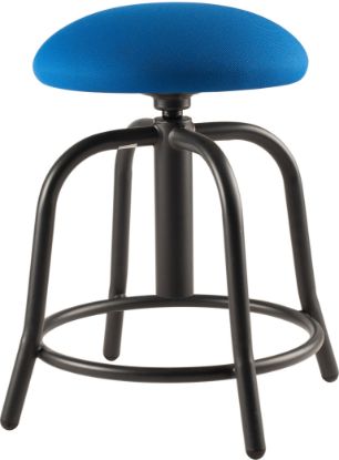 Picture of NPS® 18"-25" Height Adjustable Designer Stool, 3" Fabric Padded Cobalt Blue Seat, Black Frame