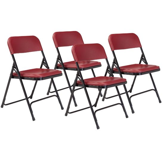 Picture of NPS® 800 Series Premium Lightweight Plastic Folding Chair, Burgundy (Pack of 4)