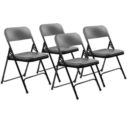 Picture of NPS® 800 Series Premium Lightweight Plastic Folding Chair, Charcoal Slate (Pack of 4)