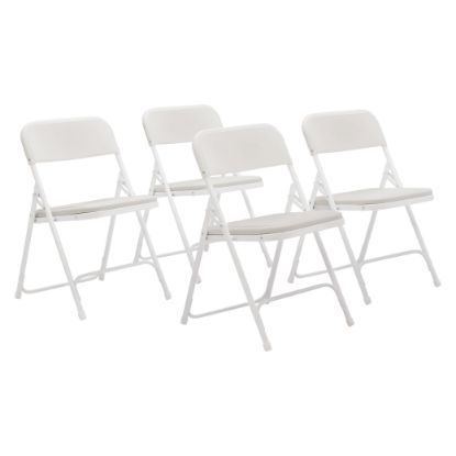 Picture of NPS® 800 Series Premium Lightweight Plastic Folding Chair, Bright White (Pack of 4)