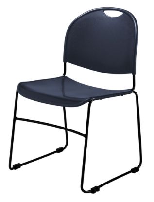 Picture of Basics by NPS® Multi-purpose Ultra Compact Stack Chair, Navy Blue