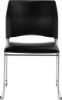 Picture of NPS® Cafetorium Plush Vinyl Stack Chair, Black