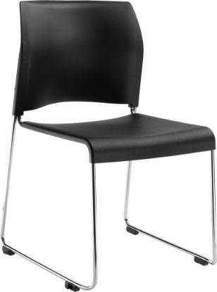 Picture of NPS® Cafetorium Plastic Stack Chair, Black