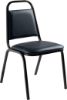 Picture of Basics by NPS®  9100 Series Vinyl Upholstered Stack Chair, Midnight Blue Seat/Black Sandtex Frame