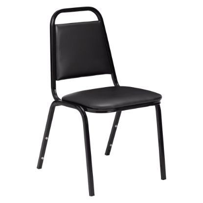 Picture of Basics by NPS®  9100 Series Vinyl Upholstered Stack Chair, Panther Black Seat/Black Sandtex Frame