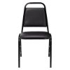 Picture of Basics by NPS®  9100 Series Vinyl Upholstered Stack Chair, Panther Black Seat/Black Sandtex Frame