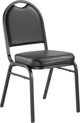 Picture of NPS® 9200 Series Premium Vinyl Upholstered Stack Chair, Panther Black Seat/ Black Sandtex Frame