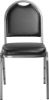 Picture of NPS® 9200 Series Premium Vinyl Upholstered Stack Chair, Panther Black Seat/ Silvervein Frame