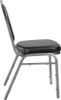 Picture of NPS® 9200 Series Premium Vinyl Upholstered Stack Chair, Panther Black Seat/ Silvervein Frame