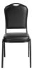 Picture of NPS® 9300 Series Deluxe Vinyl Upholstered Stack Chair, Panther Black Seat/Black Sandtex Frame