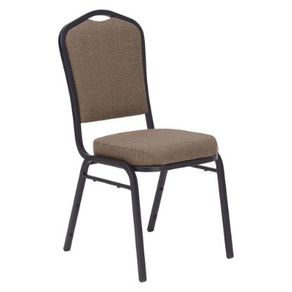 Picture of NPS® 9300 Series Deluxe Fabric Upholstered Stack Chair, Natural Taupe Seat/Black Sandtex Frame