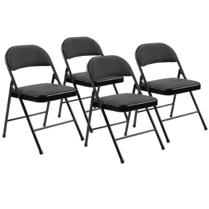 Picture of Basics by NPS® 900 Series Fabric Padded Folding Chair, Star Trail Black  (Pack of 4)
