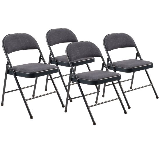 Picture of Basics by NPS® 900 Series Fabric Padded Folding Chair, Star Trail Blue (Pack of 4)