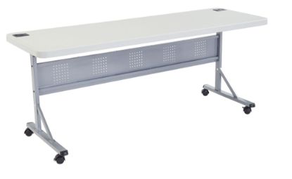 Picture of NPS® 24" x 72" Flip-N-Store Training Table, Speckled Grey