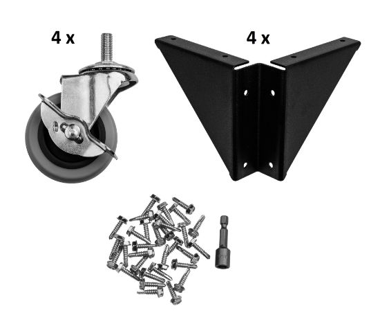 Picture of NPS® Set of 4 Casters and Gussets for HDT3 and SLT3 Tables