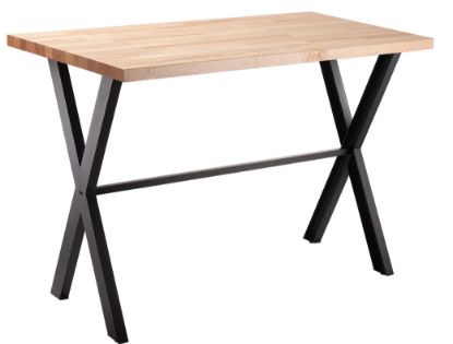 Picture of NPS® Collaborator Table, 36" x 72", Rectangle, 42" Height w/ Crossbeam, Butcherblock top